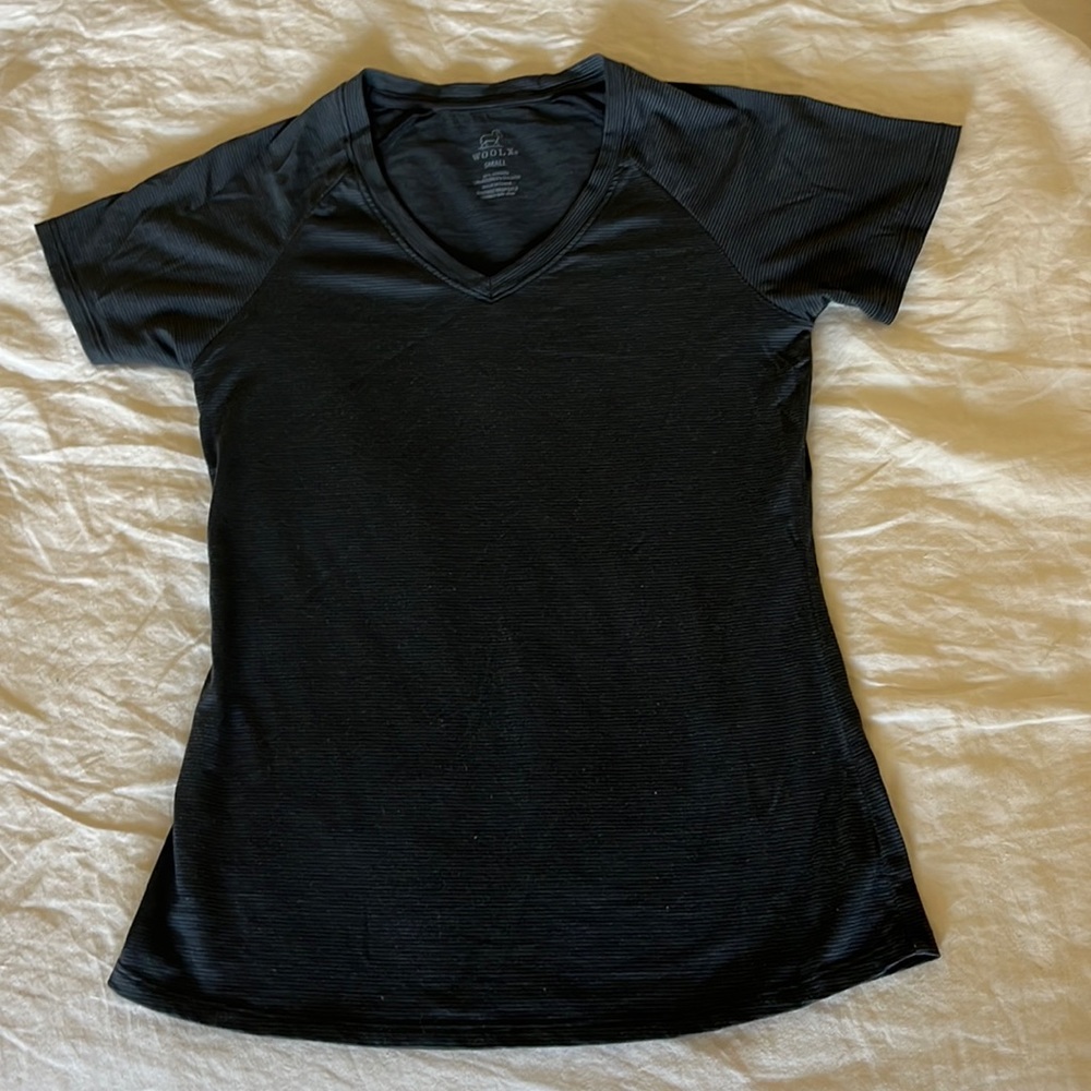 Woolx V Neck Striped Short Sleeve